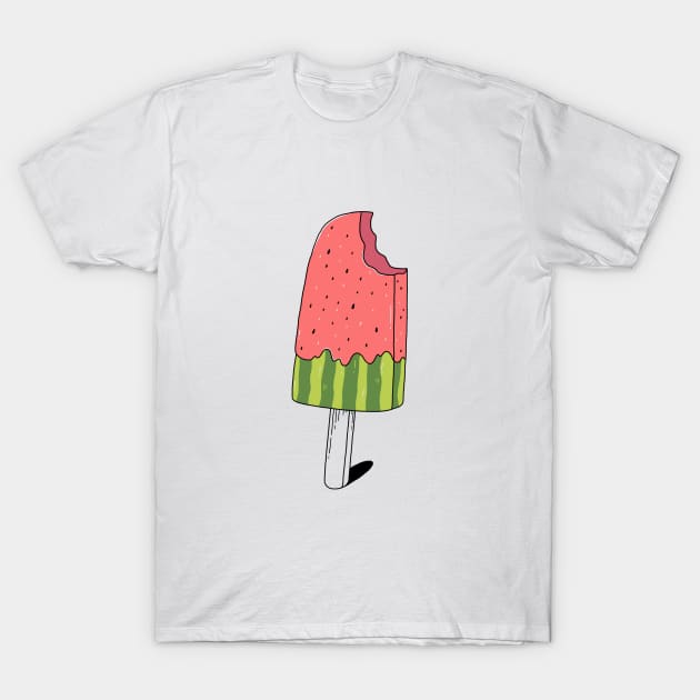 Watermelon Ice Cream T-Shirt by prawidana